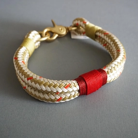 Rugged Hudson Collar: Gold Confetti with Red dog collar,leather dog collar,adjustable dog collar