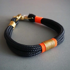 Rugged Hudson Collar: Gold with Fluorescent Citrus dog collar,leather dog collar,adjustable dog collar