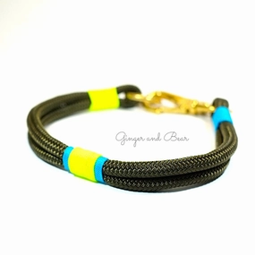 Rugged Hudson Collar: KeyLime, Olive dog collar,leather dog collar,adjustable dog collar