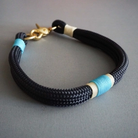 Rugged Hudson Collar: Seersucker Pastels dog collar,leather dog collar,adjustable dog collar