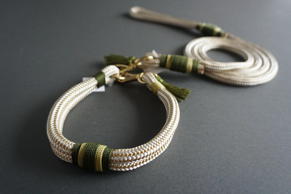 Rugged Wrist Hudson Dog Rope Collar: Olive Tree