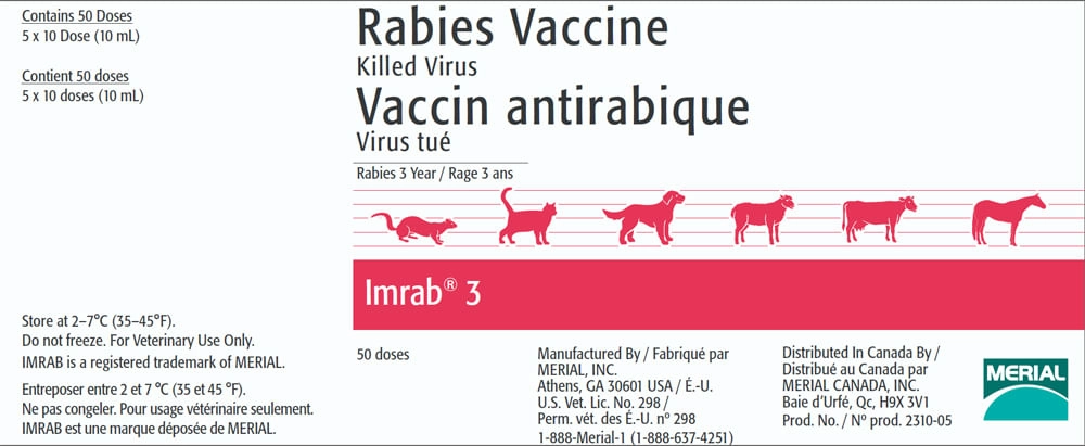 Rx Imrab 3 Rabies Vaccine, 5 x 10 Dose, No Tags gourmet cat wet food,chicken in broth cat,fish recipe cat food