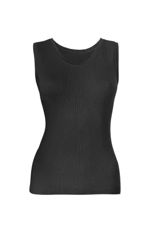 SAGE Ribbed Vest | Black