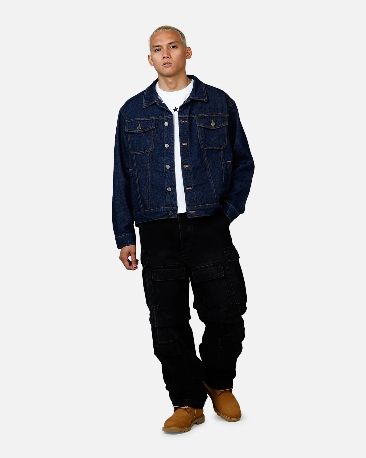 Saint Morta Boxy Denim Jacket Indigo/Tan