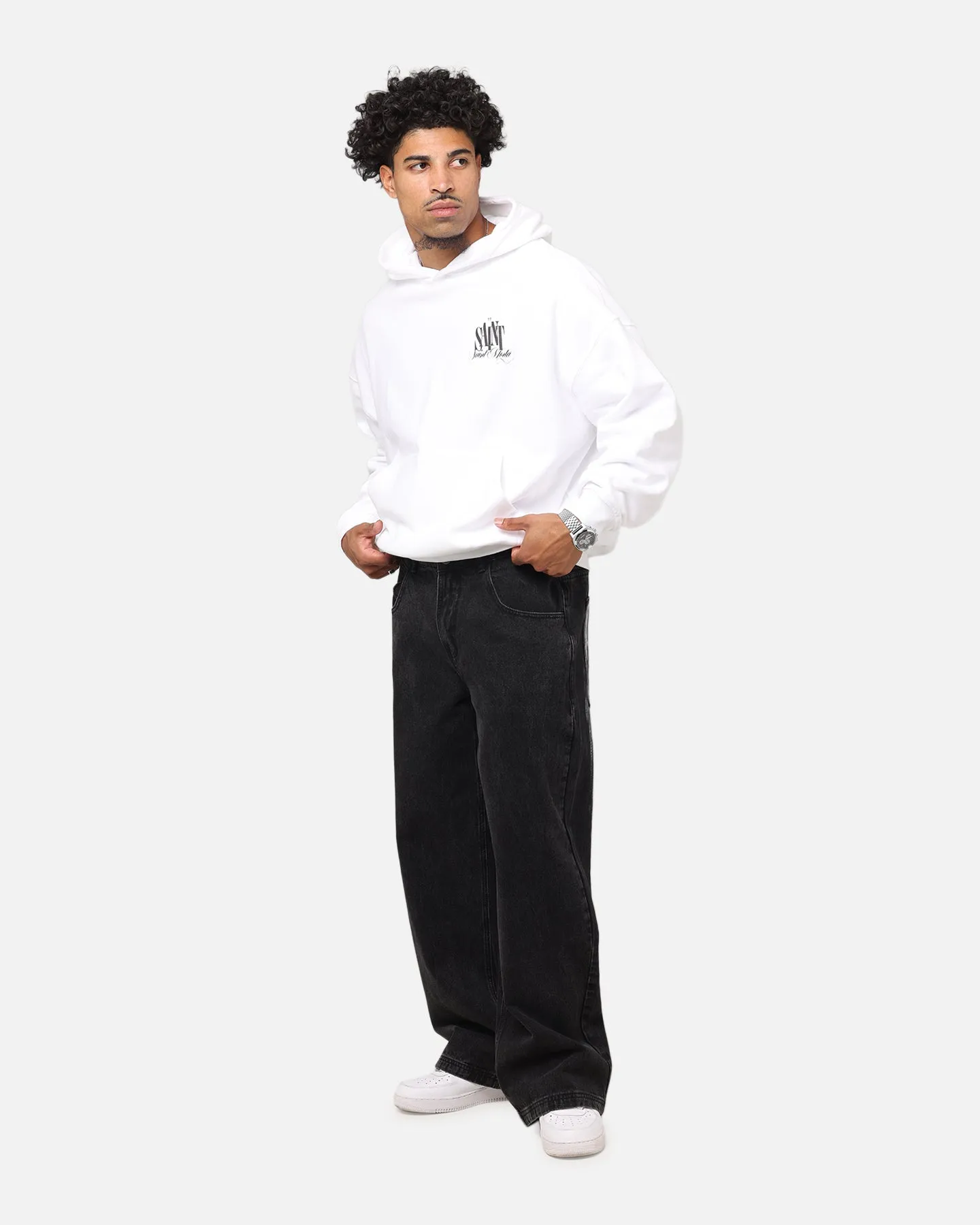 Saint Morta Doves Boxy Hoodie White