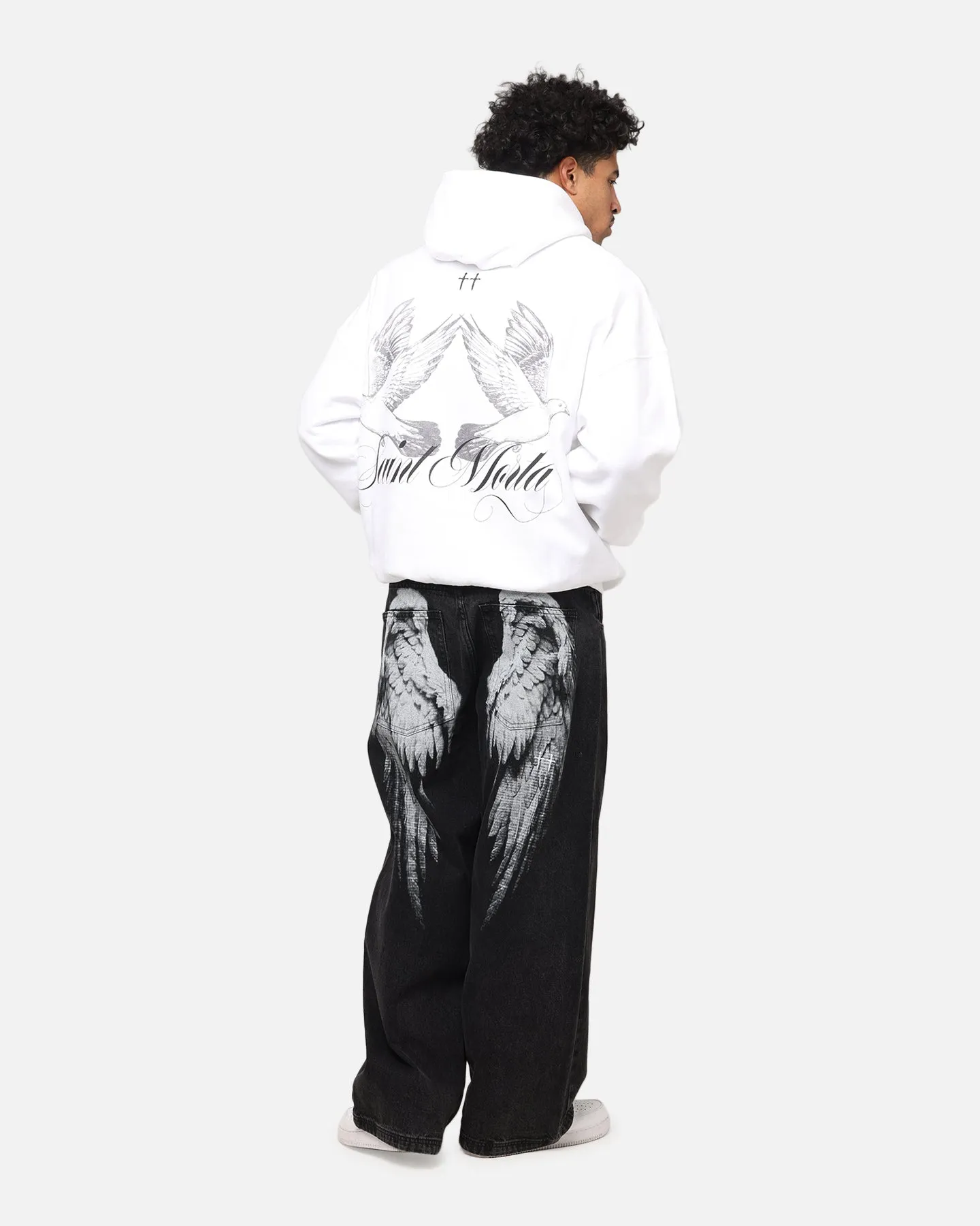 Saint Morta Doves Boxy Hoodie White