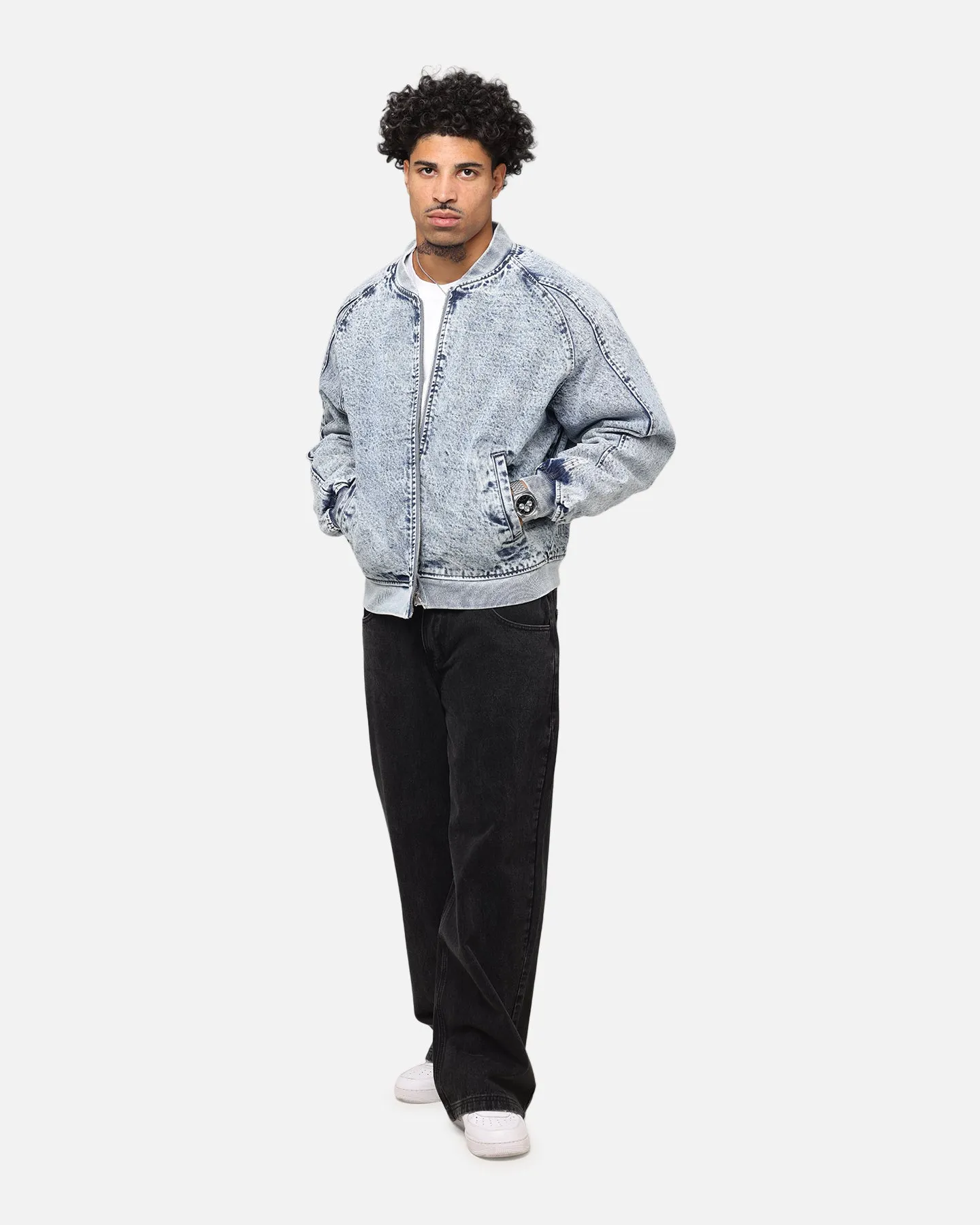 Saint Morta Flight Denim Jacket Blue Stonewash
