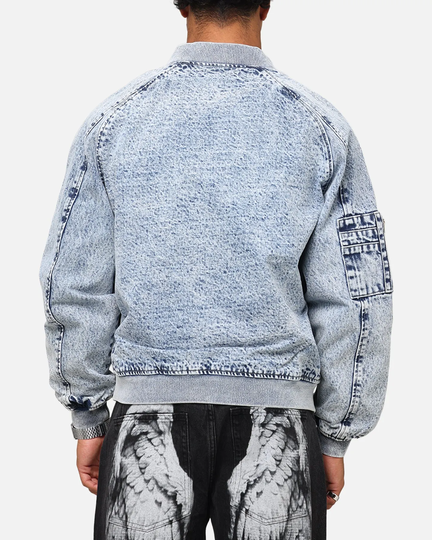 Saint Morta Flight Denim Jacket Blue Stonewash
