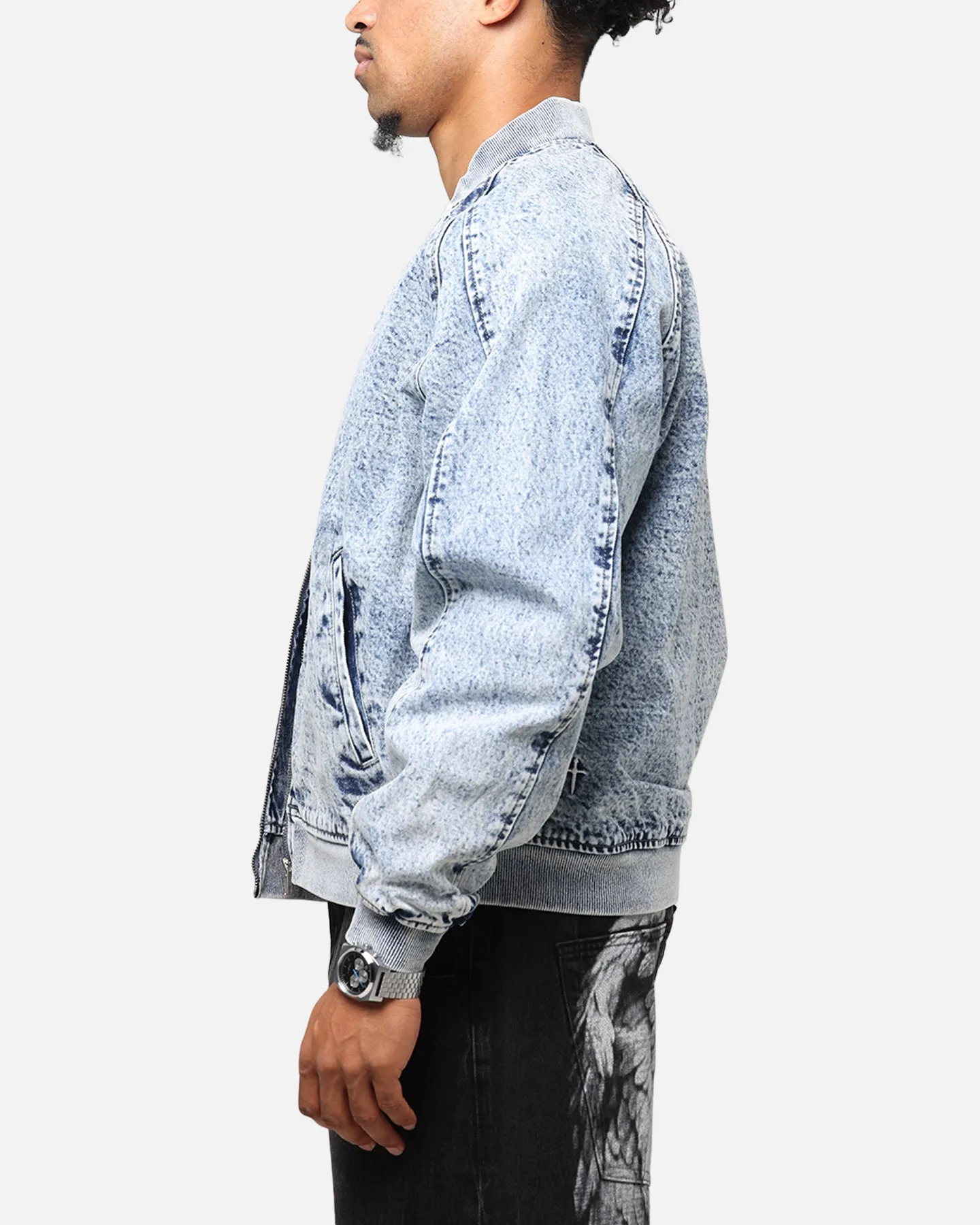 Saint Morta Flight Denim Jacket Blue Stonewash