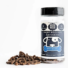 Saint Rocco's Treats Beef Sprinkles 6oz puppy food,chew toy for puppies,small dog treats