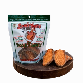 Sam's Yams Veggie Rawhide Sweet Potato Chews 5oz stainless steel bowl,metal pet feeder,steel water dish