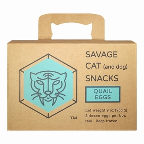 Savage Cat & Dog Snacks - Frozen Quail Eggs - 2 Dozen Eggs per box 9oz (255g) puppy food,chew toy for puppies,small dog treats