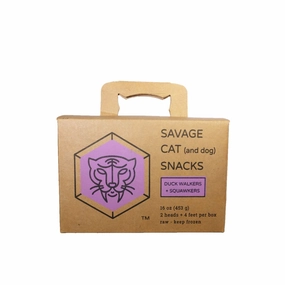 Savage Cat & Dog Snacks - Frozen Walkers & Squawkers Duck Head & Feet - 4pk box 6oz (170g) pet id tag,personalized dog tag,engraved cat id