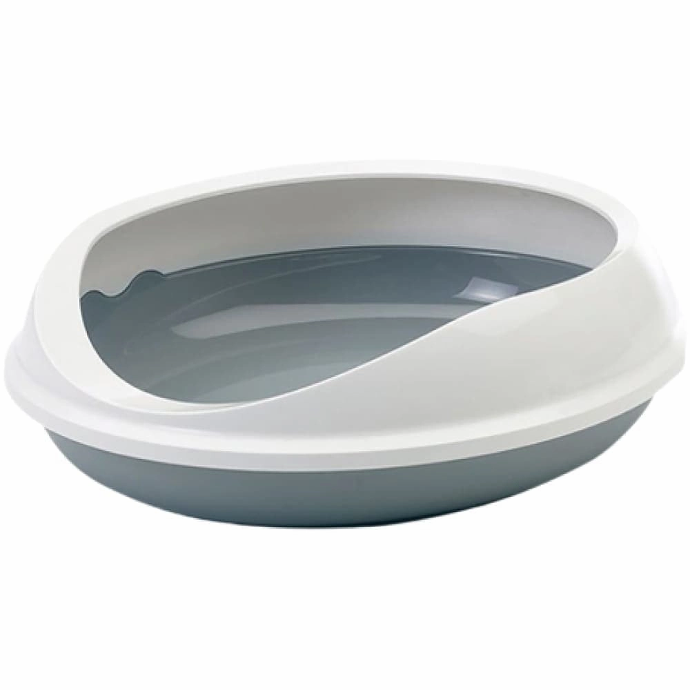 Savic Figaro Oval Litter Tray with Rim for Cats (Cold Grey) covered litter box,cat toilet,self cleaning litter box