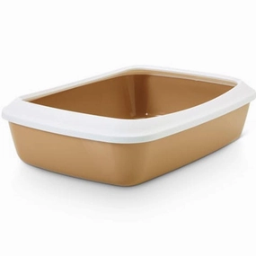 Savic Iriz Litter Tray with Rim for Cats (Nordric Brown) covered litter box,cat toilet,self cleaning litter box