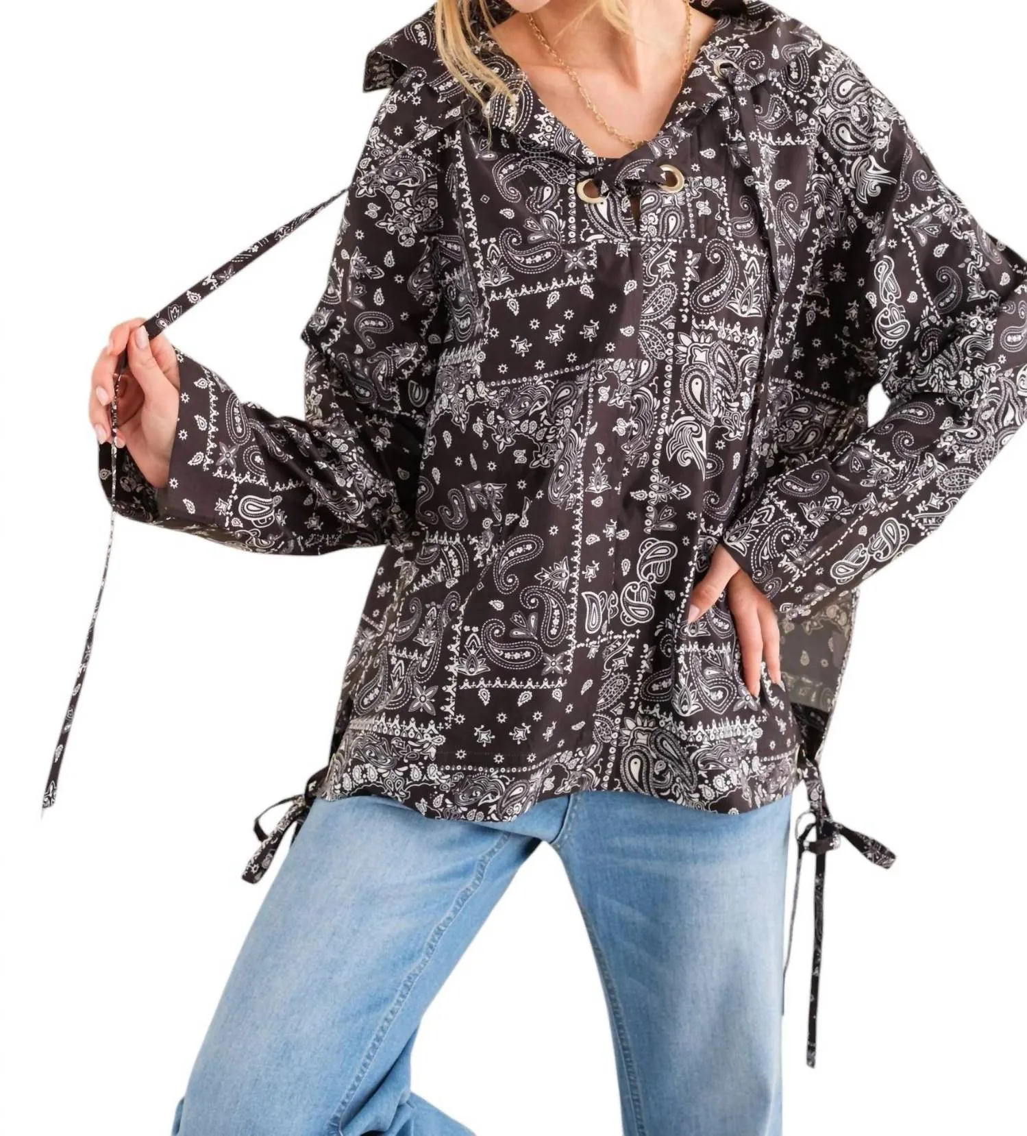 Say We Can Bandana Print Windbreaker Jacket In Black