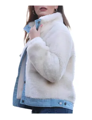 Scout Shearling Jacket In Natural/denim