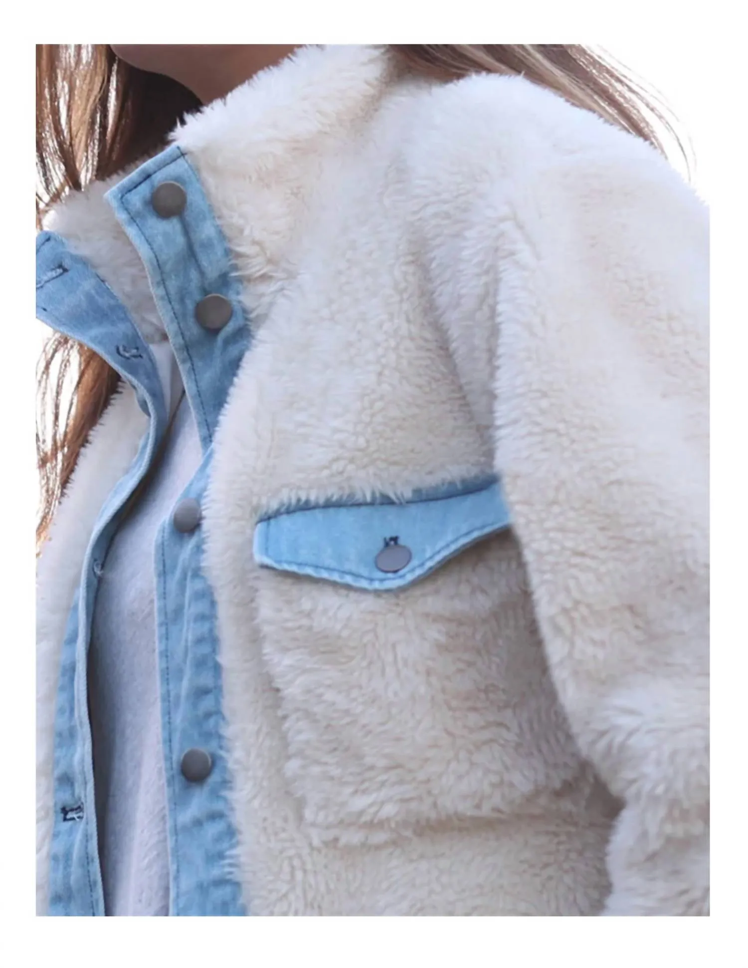 Scout Shearling Jacket In Natural/denim