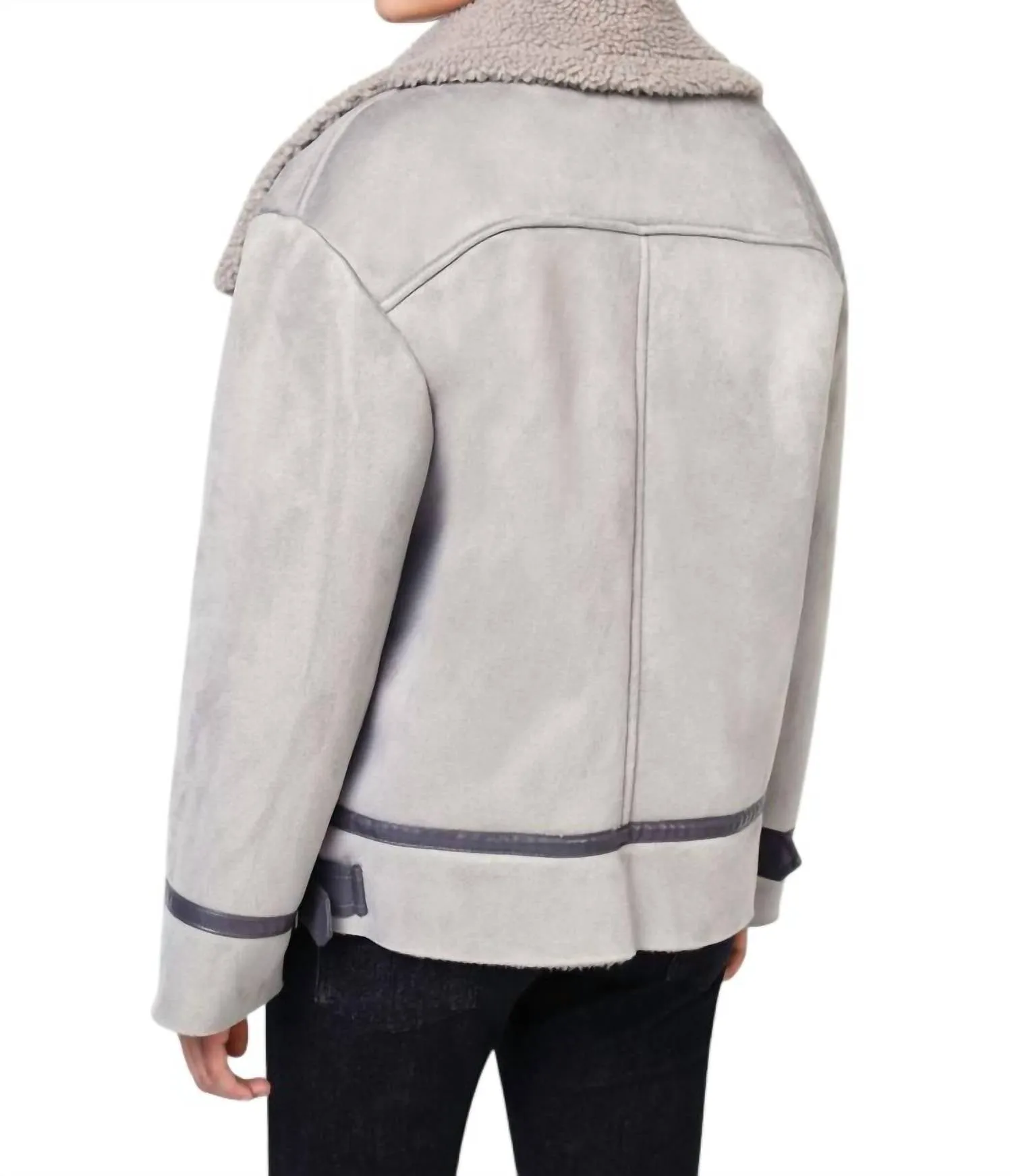 Shearling Jacket In Grigio