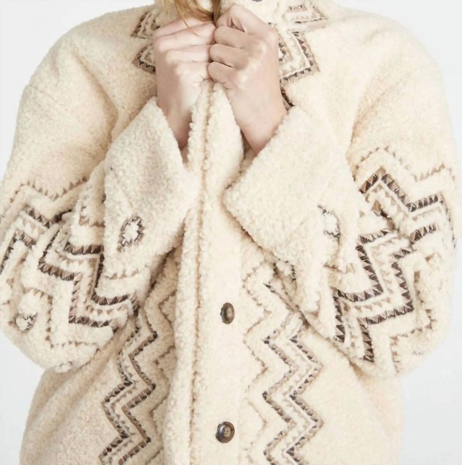 Sheeba Long Coat In Cream