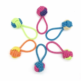 Short Hanging Cotton Rope Ball - 18cm durable dog toy,rope chew toy,interactive dog toy