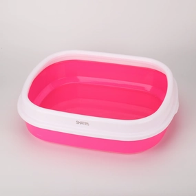 Skatrs Litter Tray for Cats (Pink) litter scoop,cat waste bags,poop disposal system
