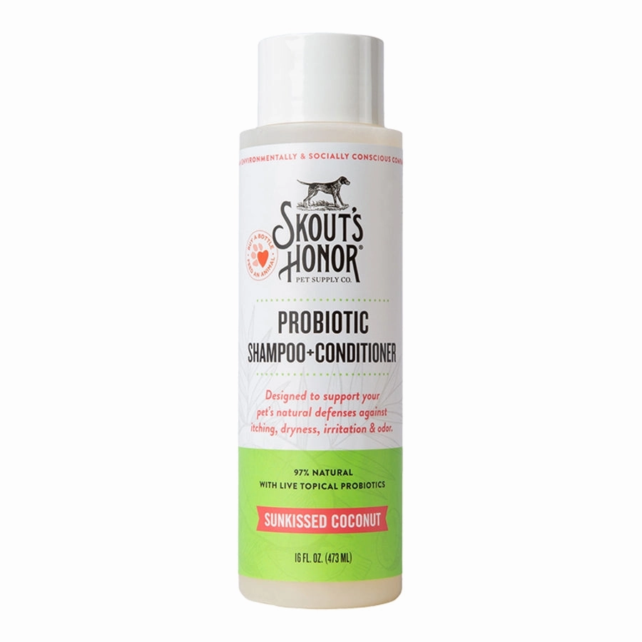 Skout's Honor Probiotic Shampoo & Conditioner Sunkissed Coconut -  16oz bottle