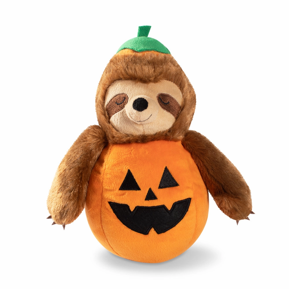 Sloth-O-Lantern, Dog Squeaky Plush toy wet cat food,canned cat food,gravy cat food
