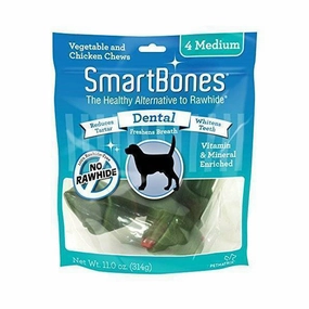SmartBones Dental Medium 4pc dental dog chews,vet approved chews,teeth cleaning treats