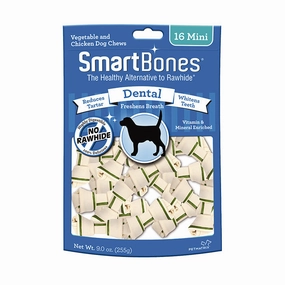 SmartBones Dental Mini 16pcs dental dog chews,vet approved chews,teeth cleaning treats