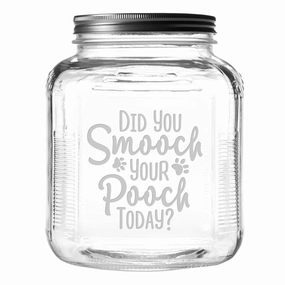 Smooch Your Pooch Dog Treat Jar With Brushed Lid pet apparel,dog hoodie,fashionable pet wear