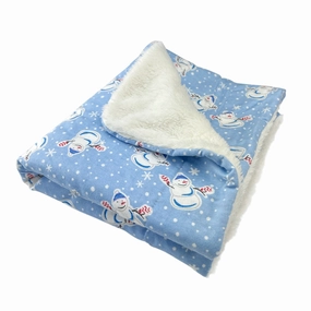 Snowman And Snowflakes Flannel Dog Blanket fleece dog blanket,soft dog throw,cozy pet blanket