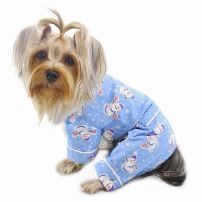 Snowman And Snowflakes Flannel Dog Pajamas dog underwear,dog diaper,pet undergarments
