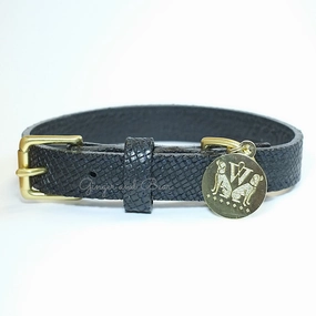 Soho Dog Collar - Black dog collar,leather dog collar,adjustable dog collar