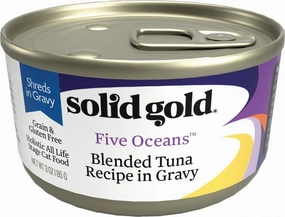 Solid Gold Five Oceans Grain Free Blended Tuna in Gravy Recipe Canned Cat Food cat toys and food,complete cat care,all in one cat kit