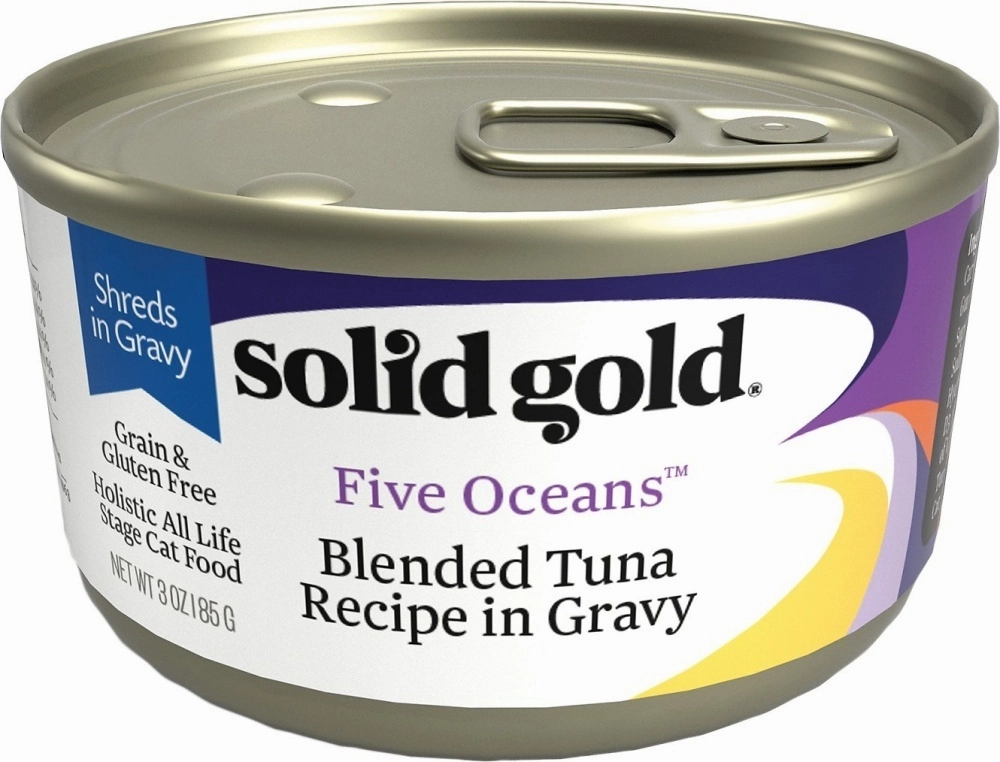 Solid Gold Five Oceans Grain Free Blended Tuna in Gravy Recipe Canned Cat Food cat supplies,cat essentials,cat accessories