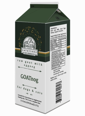 Solutions Dog & Cat Frozen GOATnog Cultured Raw Goat Milk - 1/2 gallon (64oz) puppy food,chew toy for puppies,small dog treats