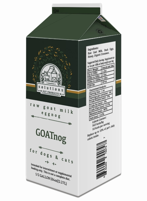 Solutions Dog & Cat Frozen GOATnog Cultured Raw Goat Milk - 1/2 gallon (64oz) puppy food,chew toy for puppies,small dog treats