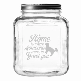 Someone Runs To Greet You Dog Treat Jar With Brushed Lid pet apparel,dog hoodie,fashionable pet wear