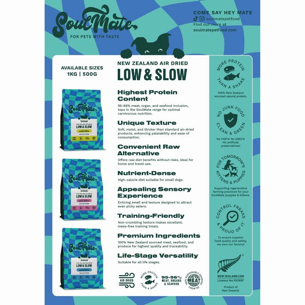 SoulMate Low & Slow New Zealand Red Meat Grain Free Air Dried Dog Food