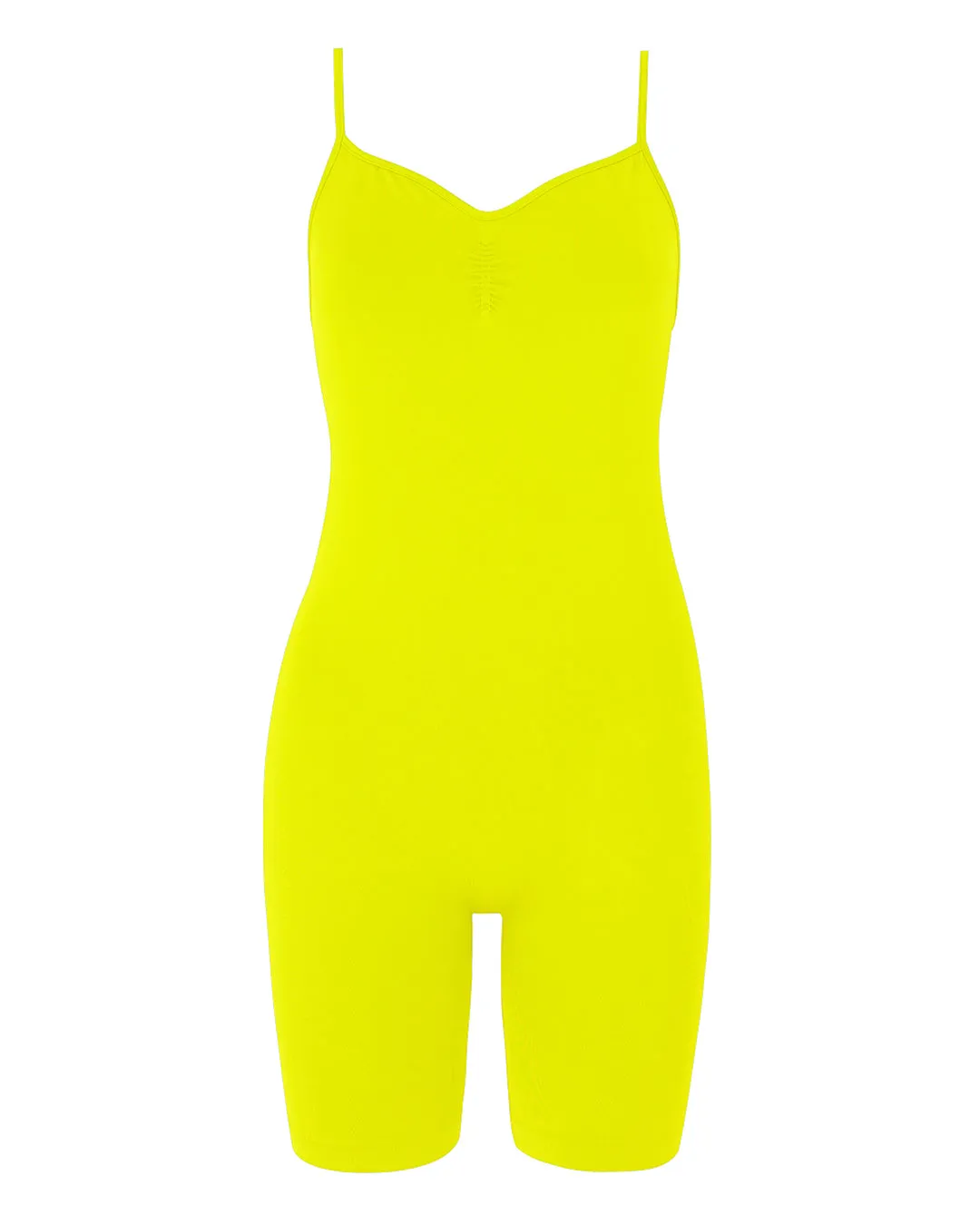 SPIRITED Shorts Unitard | Neon Yellow