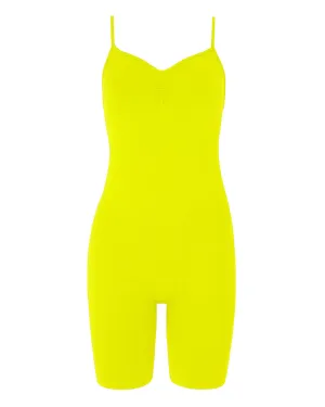 SPIRITED Shorts Unitard | Neon Yellow