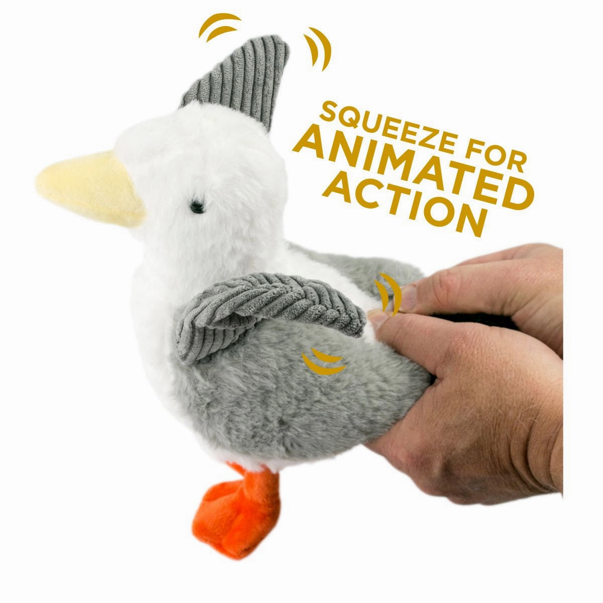 Squeaky Plush Dog Toy: Animated Seagull wet cat food,canned cat food,gravy cat food