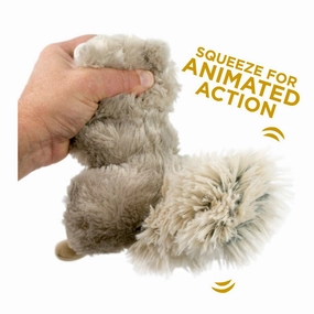 Squeaky Plush Dog Toy: Animated Squirrel wet cat food,canned cat food,gravy cat food