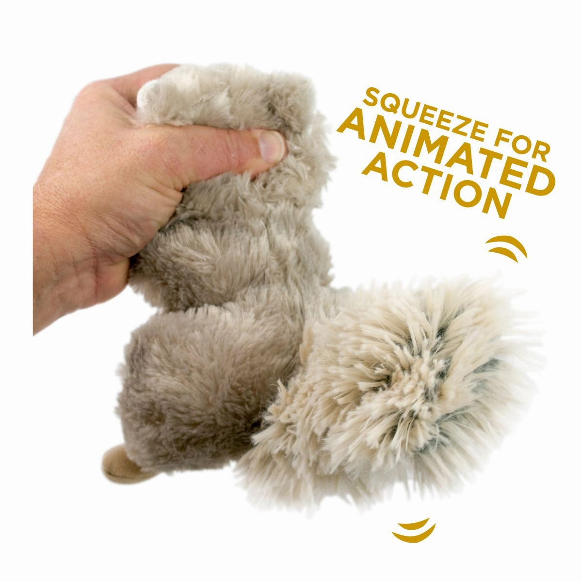Squeaky Plush Dog Toy: Animated Squirrel wet cat food,canned cat food,gravy cat food