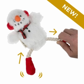 Squeaky Plush Dog Toy: Snowman Pull-Through Rope wet cat food,canned cat food,gravy cat food