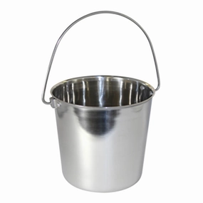 Stainless Steel Pail, Round with Rivets cat food bowl,cat feeder,elevated cat dish