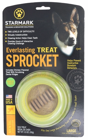 Starmark - Everlasting Sprocket Dog Toy (Large) squeaky dog toy,plush dog toy,soft chew toy