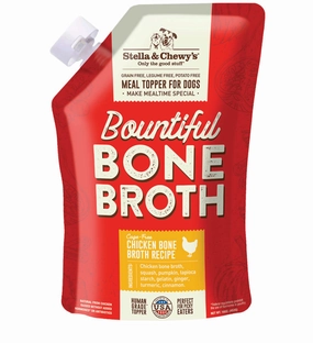 Stella & Chewy's Dog Food Topper Bountiful Bone Broth Cage Free Chicken Recipe 16oz Pouch puppy food,chew toy for puppies,small dog treats