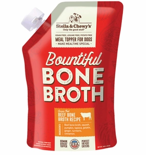 Stella & Chewy's Dog Food Topper Bountiful Bone Broth Grass-Fed Beef Recipe 16oz Pouch puppy food,chew toy for puppies,small dog treats